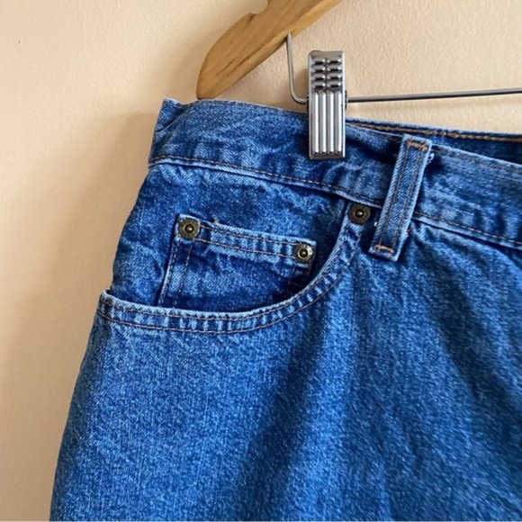 Vintage 90's Eddie Bauer High Waisted Relaxed Fit Denim Mom Shorts Size 18 - Picture 3 of 5